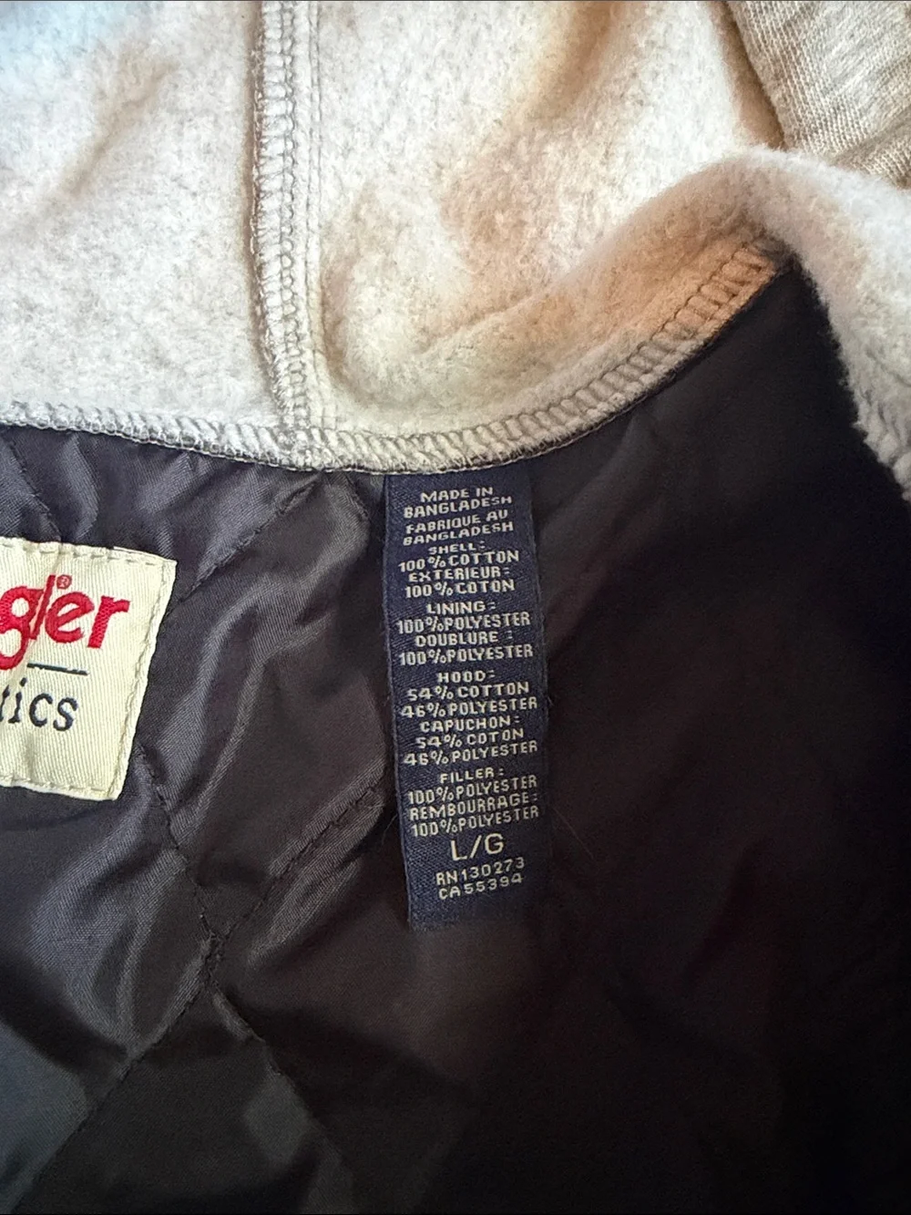 Wrangler Gray and White Plaid Hooded Jacket
